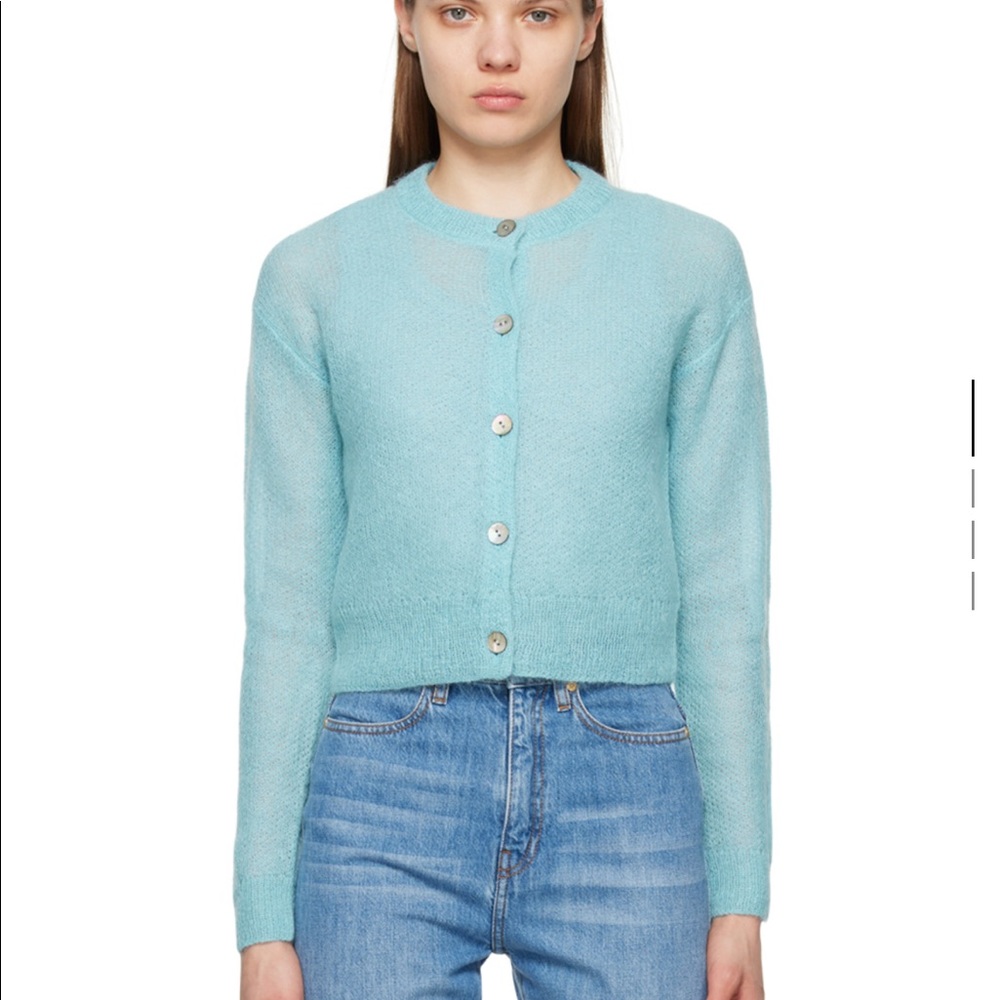 Vince blue brushed button cardigan
